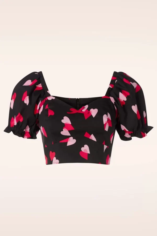 Store Bunny Confetti Crop Top In Zwart