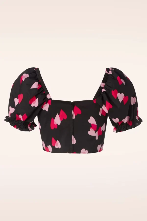 Store Bunny Confetti Crop Top In Zwart