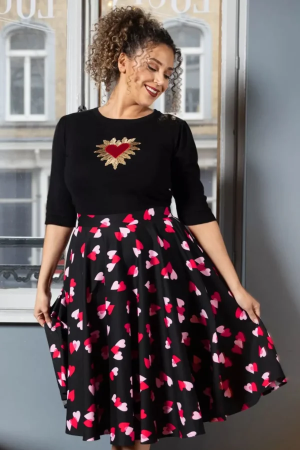 Cheap Bunny Confetti Swing Rok In Zwart