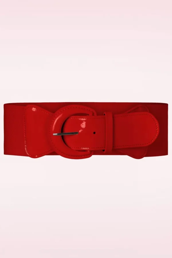 Outlet Banned Retro Corinne Elastische Riem In Rood