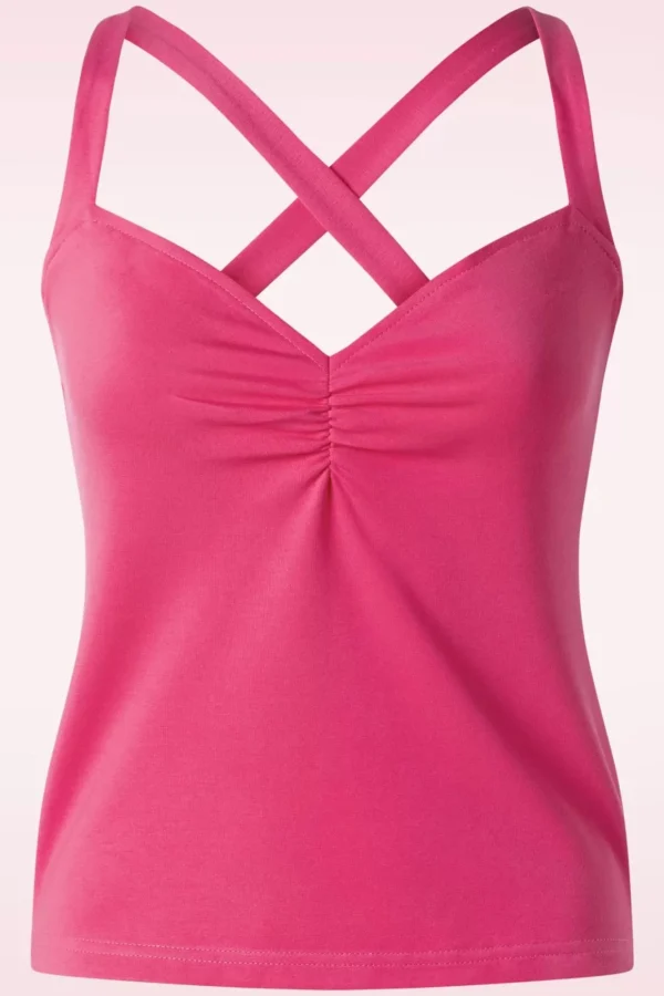 Fashion Vixen Cross Back Top In Fuchsia