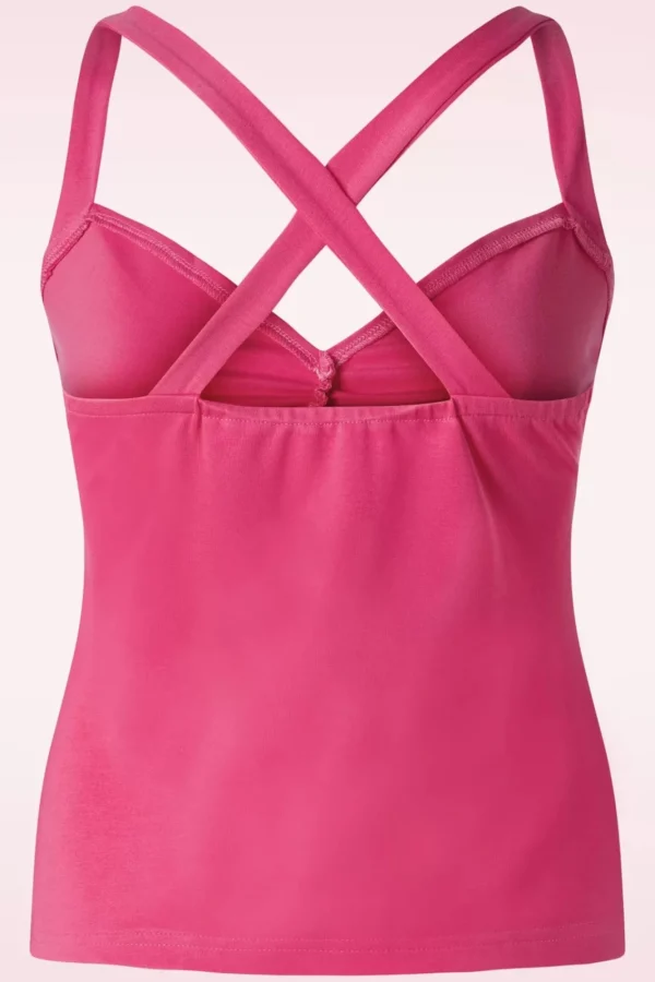 Fashion Vixen Cross Back Top In Fuchsia