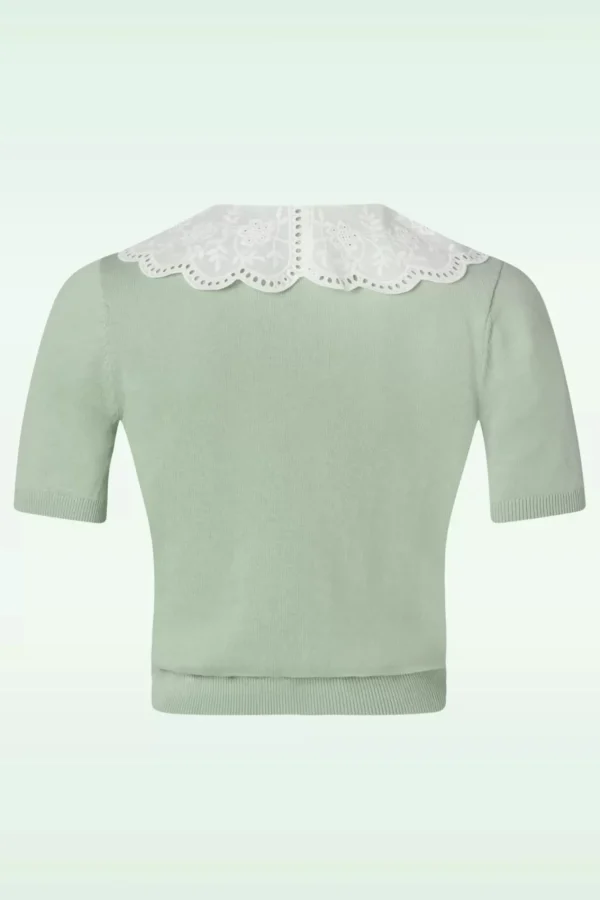 Shop Banned Retro Cutie Cardigan In Seafoam Groen