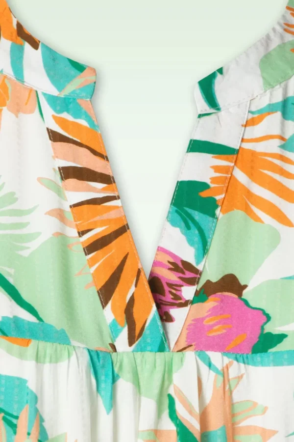Shop Smashed Lemon Dahlia Flower Jurk In Gebroken Wit