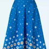 Flash Sale Banned Retro Daisy Days Swing Rok In Blauw