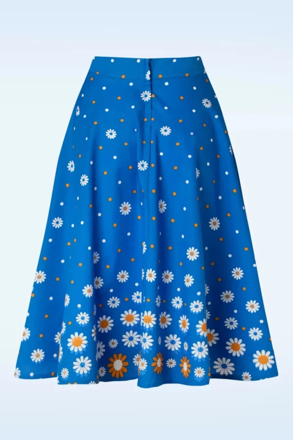 Flash Sale Banned Retro Daisy Days Swing Rok In Blauw