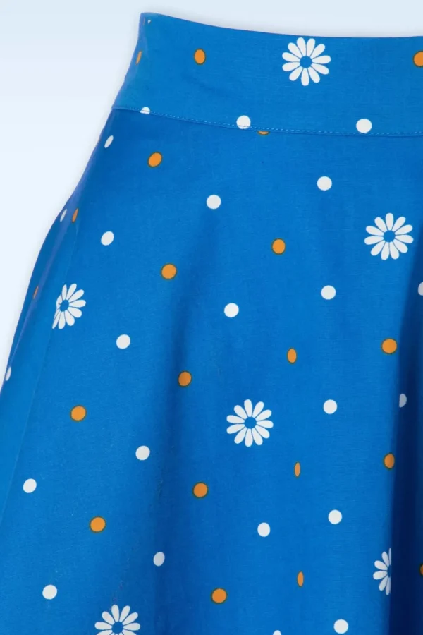 Flash Sale Banned Retro Daisy Days Swing Rok In Blauw