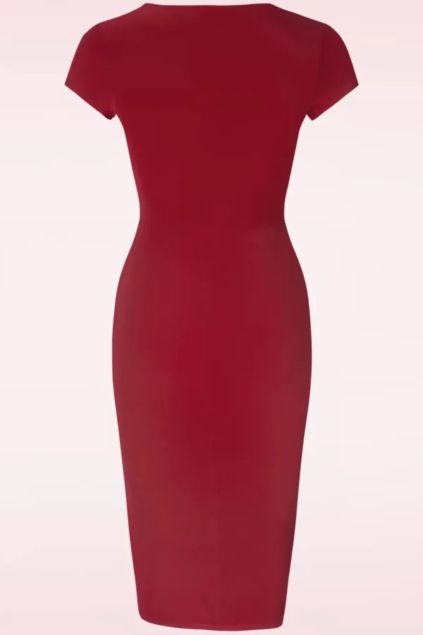 Fashion Vintage Chic for Topvintage Darcy Pencil Jurk In Donkerrood