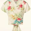 Outlet Rock N Romance Darla Wikkelblouse Met Korte Mouwen In Honolulu Naturel