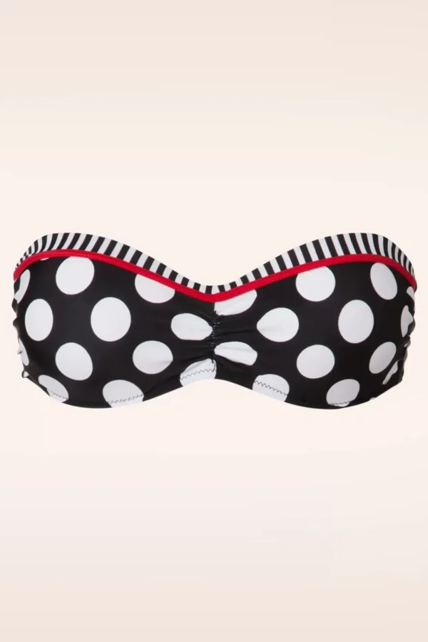 Shop Belsira Debra Halterbikinitop Met Polkadotstrepen In Zwart En Wit