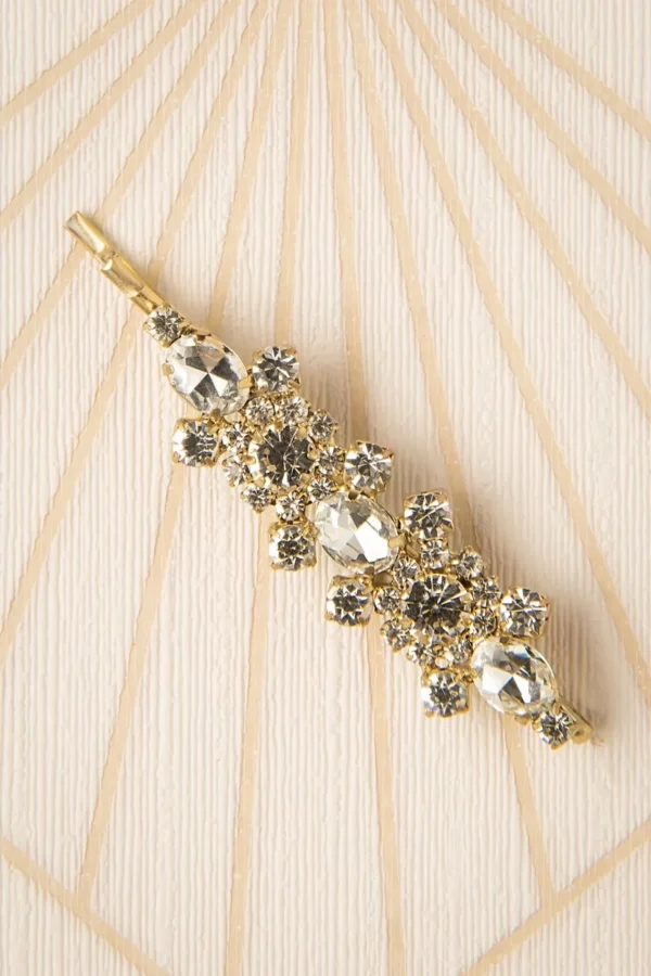 Fashion Lovely Deco Crystal Stone Haarspeld In Goud