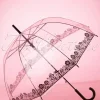 Discount So Rainy Dentelle Flower Transparante Koepelparaplu In Zwart