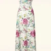 Best Vintage Chic for Topvintage Deveny Floral Maxi Jurk In Gebroken Wit