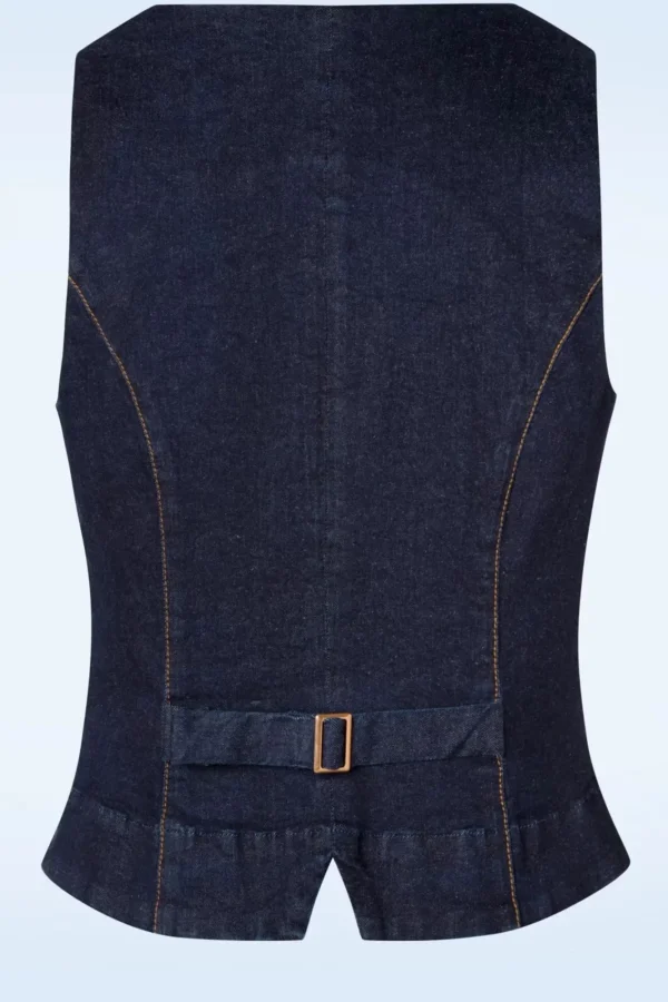 Best Sale Rock-a-Booty Dianne Gilet In Denim Blauw