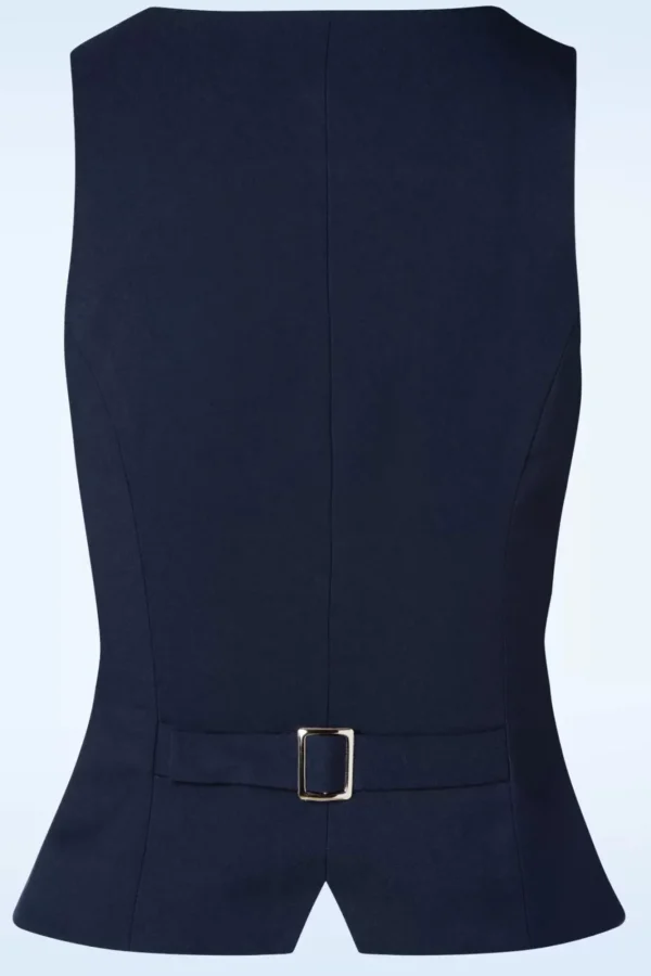 Clearance Glamour Bunny Business Babe Dianne Gilet In Marineblauw