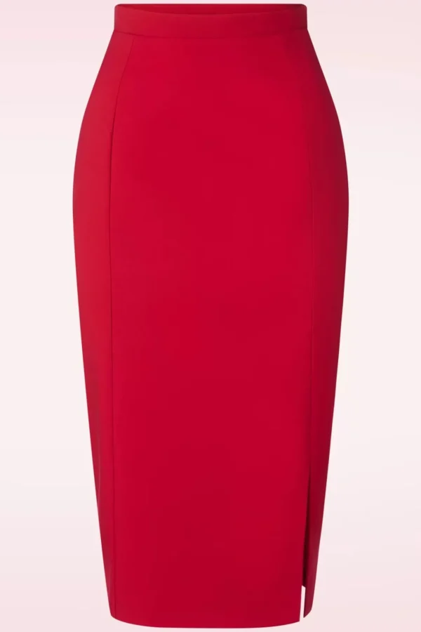 Discount Glamour Bunny Business Babe Dianne Pencil Rok In Rood