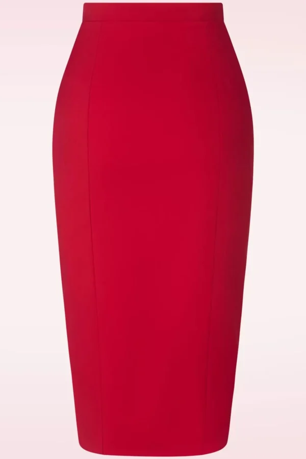 Discount Glamour Bunny Business Babe Dianne Pencil Rok In Rood
