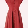 Fashion Banned Retro Doll Swing Jurk In Rood