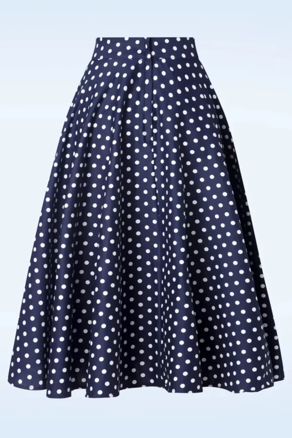 Fashion Banned Retro Dot Days Swing Rok In Navy