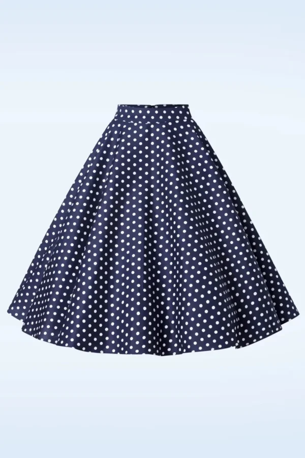 Fashion Banned Retro Dot Days Swing Rok In Navy