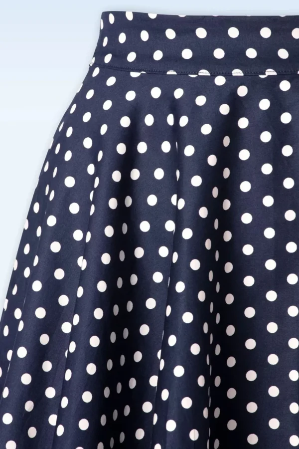 Fashion Banned Retro Dot Days Swing Rok In Navy