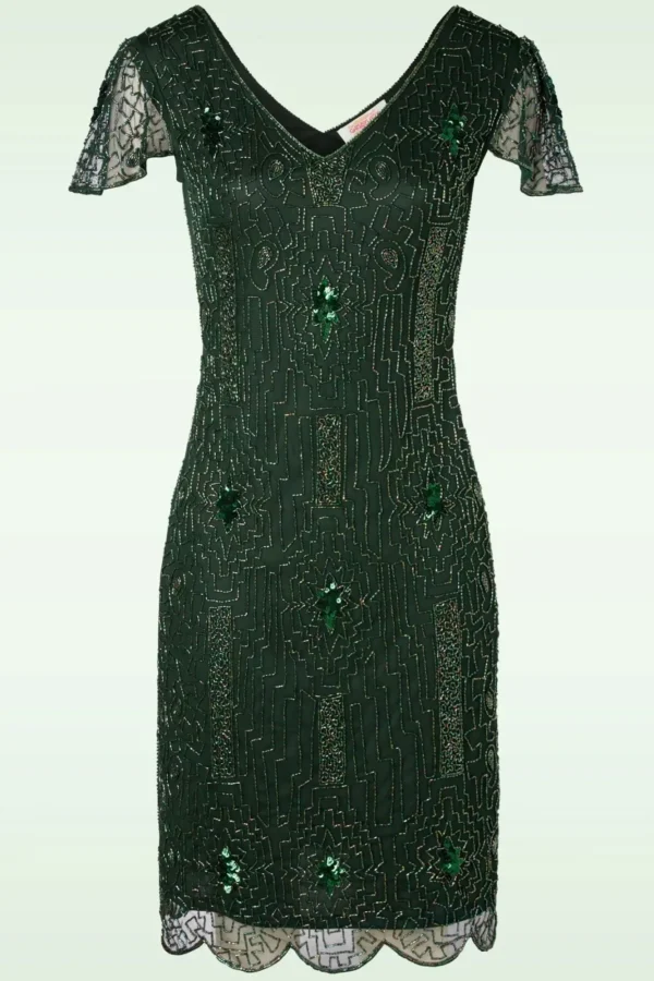 Cheap GatsbyLady Downton Abbey Flapper Jurk In Groen