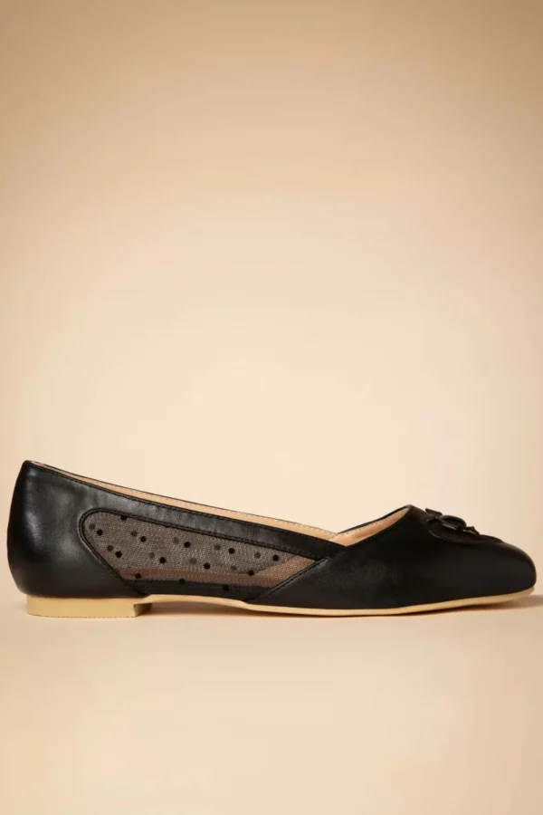 Hot Banned Retro Elegant Spots Ballerina's In Zwart