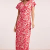 Shop Smashed Lemon Elena Maxi Jurk In Roze En Rood