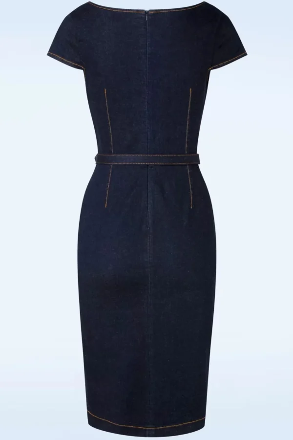New Rock-a-Booty Eliose Pencil Jurk In Blauw