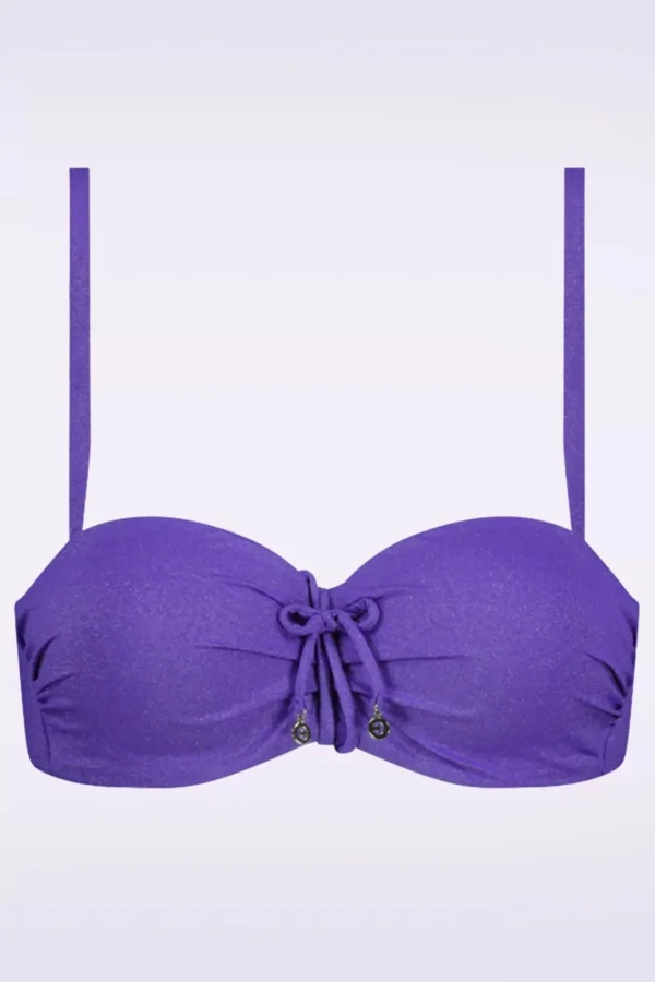 Hot Cyell Evening Glam Padded Bikini Top In Paars