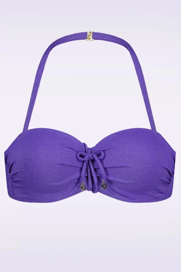 Hot Cyell Evening Glam Padded Bikini Top In Paars