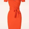 Discount Vintage Chic for Topvintage Evie Pencil Jurk In Oranje