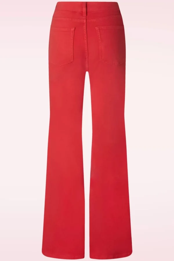 Shop Smashed Lemon Fae Flared Jeans In Rood