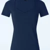 Clearance Banned Retro Fara Top In Marineblauw