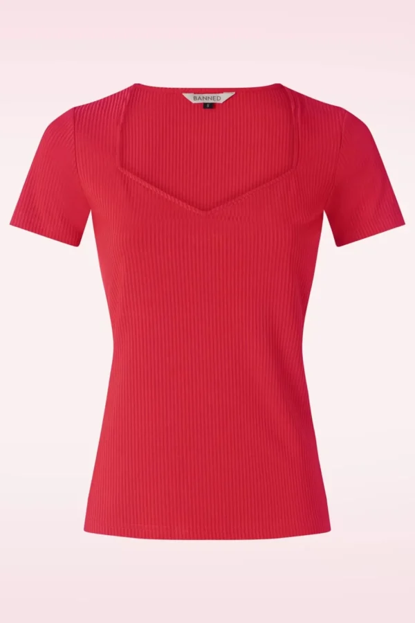 Outlet Banned Retro Fara Top In Rood