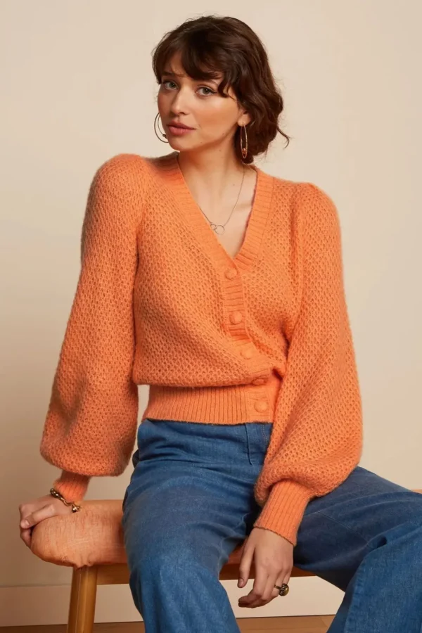 Best Sale King Louie Farfalle V Cardi In Mock Oranje