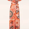 Discount Vintage Chic for Topvintage Feline Groovy Maxi Jurk In Oranje