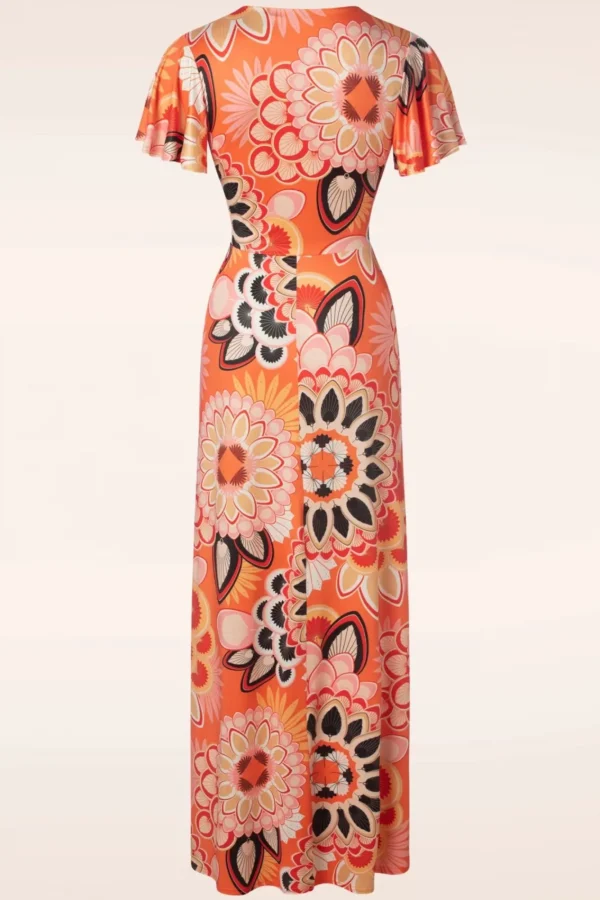 Discount Vintage Chic for Topvintage Feline Groovy Maxi Jurk In Oranje