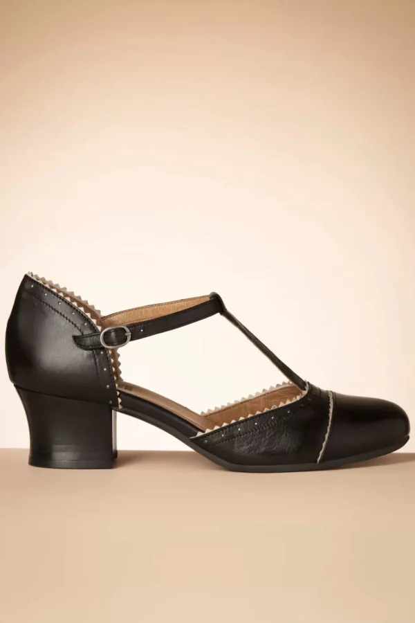 Best Miz Mooz Fernie T-Strap Pumps In Zwart En Creme