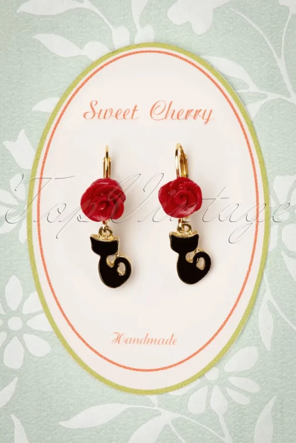 Fashion Sweet Cherry Fijne Kattenoorbellen In Goud