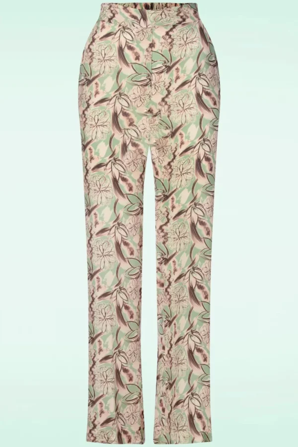 Best Sale 20to Fiora Floral Broek In Zacht Groen