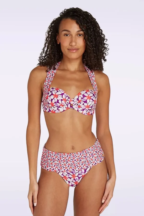 Flash Sale TC Beach Flipover Summer Flowers Bikinibroekje In Paars