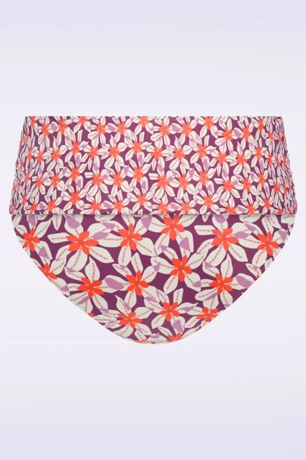 Flash Sale TC Beach Flipover Summer Flowers Bikinibroekje In Paars