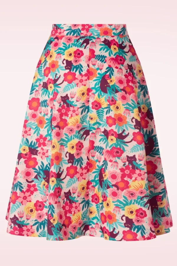 Cheap Vixen Floral Cat Flare Rok In Multi