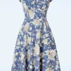 Store Vixen Floral Flutter Flare Jurk In Blauw