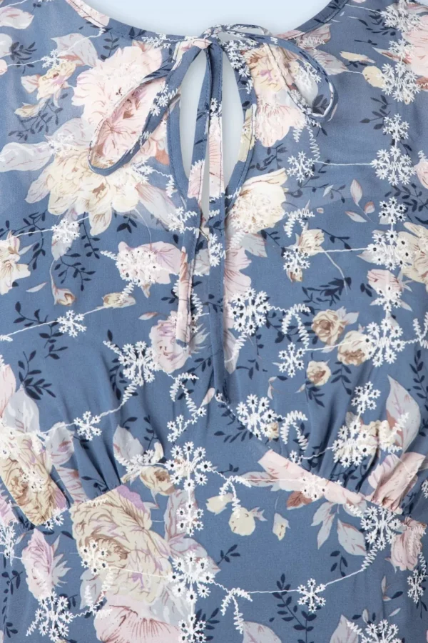 Store Vixen Floral Flutter Flare Jurk In Blauw