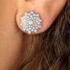 Cheap Topvintage Boutique Collection Flower Parel Oorstekers In Zilver
