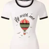 Cheap Banned Retro Fly With Me T-Shirt In Gebroken Wit