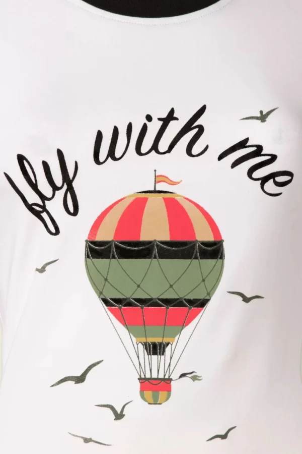 Cheap Banned Retro Fly With Me T-Shirt In Gebroken Wit