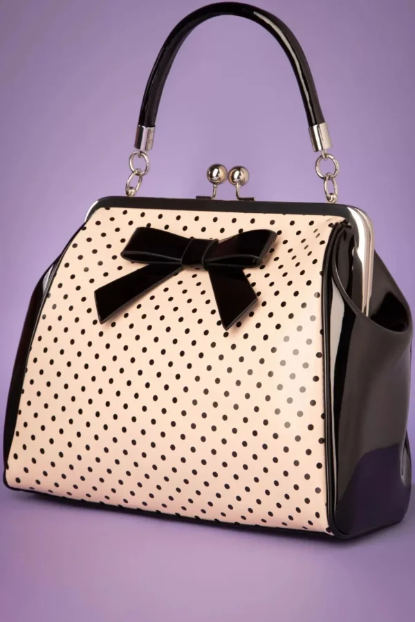 Flash Sale Banned Retro Frances Polka Star Tas In Zwart En Blush